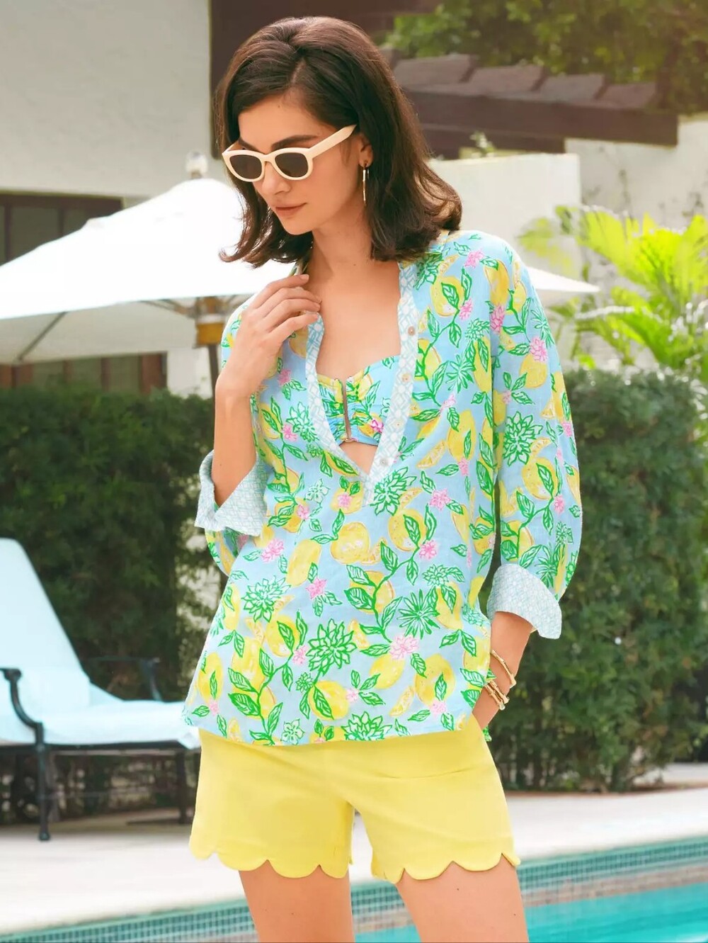 Lilly PulitzerRIVERLYN PIECED PRINT TUNIC, BLUETTE MAKE LEMONADE